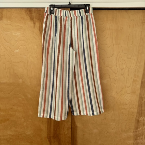 Cropped linen blend striped pants by a.n.a. - Picture 2 of 3